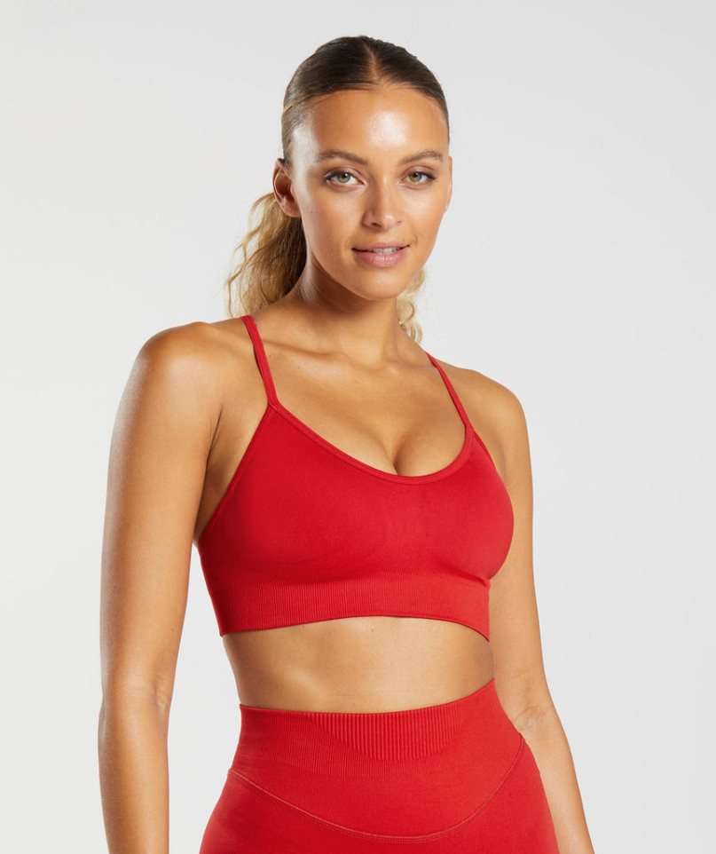 Women\'s Gymshark Sweat Seamless Sports Bra Red | NZ 5JLWTR